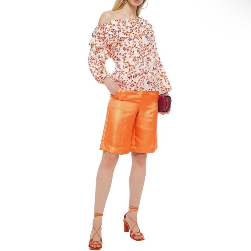 NEW MAJE CREAM FLORAL PRINT ONE-SHOULDER TOP - Picture 8 of 8